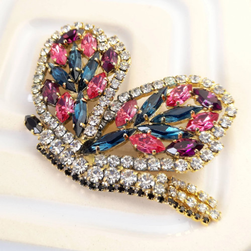 Spilla farfalla strass - , vintage