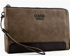 COVERI Borsello in EcoPelle Unisex Uomo Donna Pochette a Mano Borsa Da Polso