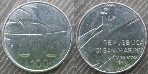 San marino 100 lire 1990 - ,