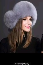 Cappello Avviatore Con Pelliccia Colore Light Grey.