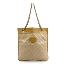 Borsa a tracolla originale CHANEL classica trapuntata beige pelle di agnello catena