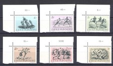 Lussemburgo Helsinky Olimpiadi 1952 6 valori angolo foglio sinistro n. 455/460 MNH**