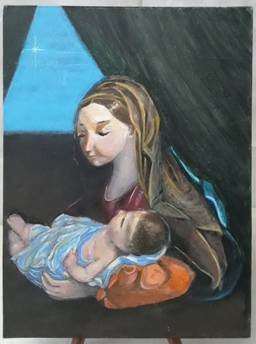 Quadro madonna impressionista - quadro,