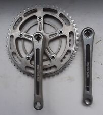 Guarnitura bici corsa francese, marcato MOTOBECANE, in alluminio, doppia corona.