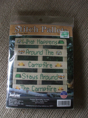 Janlynn stitch pallet campfire - janlynn,