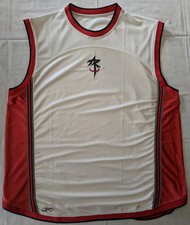 Canotta basket Reebok RBK, bianca e rossa, taglia XL