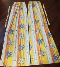 Coppia tende camera bimbi, 100% cotone complete di asticella in ottone allung.