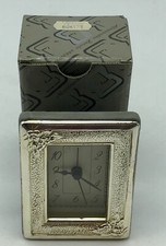 Sveglia Da Tavolo Orologio Quadretto In Argento 925% Movimento al Quarzo Zenobi