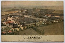 Cartolina Pubblicitaria C. Puzenat industria macchine agricole Francia T16