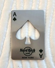 Apribottiglie in acciaio inox NYC Hard Rock Cafe Ace of Spade dimensioni carta di credito
