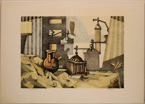 Busonero litografia pastellata - litografia,