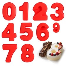 QMLING 9 stampi da forno in silicone con numeri grandi, numeri da 0 a 9, (c0T)