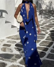 Maxi abito Zara lungo blu a