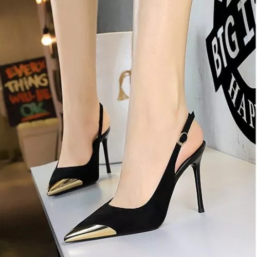 Decolte slingback nere tacco - nere,
