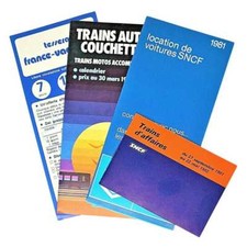 Ferrovie francesi - 4 Brochure pubblicitarie treni SNCF e orario tascabile 1981