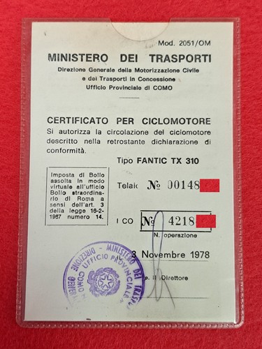 Libretto originale certificato - libretto,