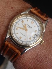 NOS automatico SWISS M ETA 2824 orologio vintage uomo ACCIAIO/ORO Mov A Vista 