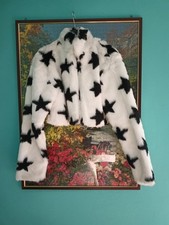 Pelliccia ecologica Renamed crop eco fur jacket giacca cappotto giaccone stelle