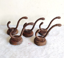 1920s Vintage Vittoriano IN Legno Ferro Muro Gancio Appendiabiti Decorativa Di 5