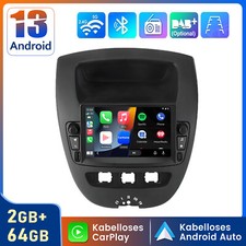 Per Peugeot 107 Citroen C1 Toyota Aygo Carplay Android 14 autoradio GPS WIFI 64GB