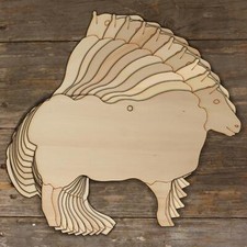 10x Pecora in legno in piedi