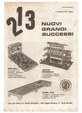 Pubblicità 1969 Solaroli flipper Ding Ball Garage pieghevole Stock Car 
