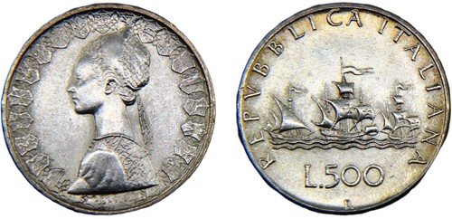 Italy 1964 500 lire - lire, silver
