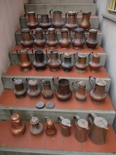 INTERESSANTE RACCOLTA 30 ANTICHE CAFFETTIERE CUCCUME X CAFFE IN RAME  EPOCA 1800