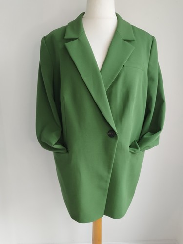 Giacca blazer verde monopetto