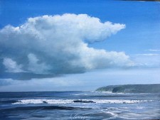 AGOSTINO CANCOGNI - Fine estate - Olio su Tavola cm 30x40 - Marina