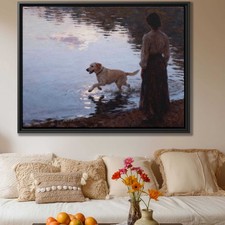 Labrador Framed Oil Painting