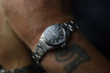 TUDOR BY ROLEX PRINCESS OYSTERDATE STEEL VINTAGE AUTOMATIC WATCH BLACK DIAL 25MM