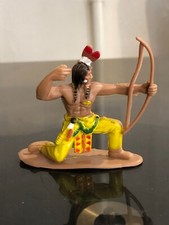 Soldatini soldatino in plastica Indiano in ginocchio con arco vintage epoca