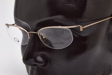 ? vintage occhiali ROMEO GIGLI GENIUM oro montatura ovale sottile Y2K?Donna