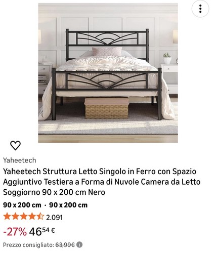 Yaheetech struttura letto - struttura,