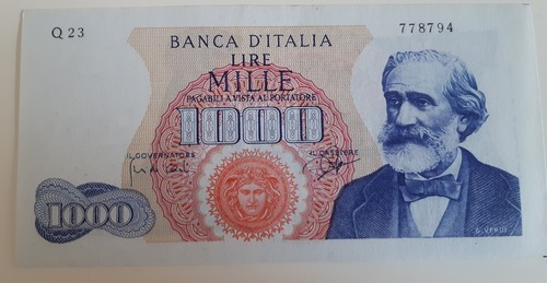 Banconota 1000 lire verdi dec - 1000,