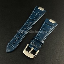 Cinturino in pelle blu 27 mm