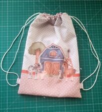 SACCA ZAINO  PORTASCARPE  PALESTRA SCUOLA ASILO BAMBINI fattoria  agnello 