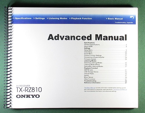 Onkyo rz810 manuale - onkyo, tx-rz810