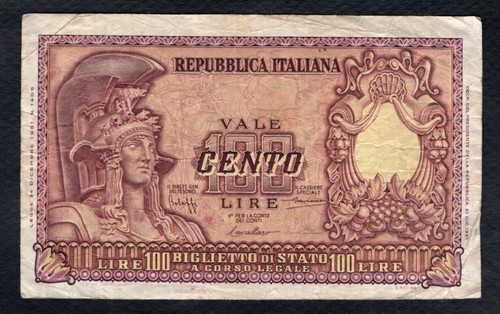 Italie 100 lire 1951 elmata - 100,