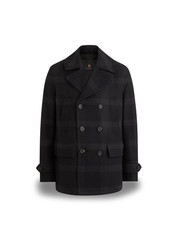 BELSTAFF MILFORD PEA COAT GIACCA ANTRACITE SCURO UK38 PREZZO AL PUBBLICO MEDIO £895 NUOVO CON ETICHETTE