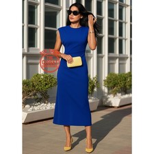 Abito midi ZARA blu con