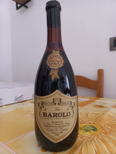 Bottiglia barolo 1965 riserva - bottiglia,