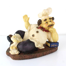 Cuoco Porta bottiglia in Resina Tavola Cucina Statuina Vino Birra Soprammobile