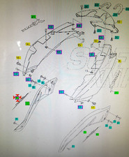 ADESIVO CARENA DESTRO ORIGINALE YAMAHA XMAX 250 SPORT 2011 2012