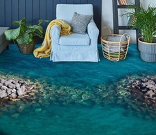 3D Sea Gray Stone R1749 Floor WallPaper Murals Wallpaper Mural Print Luna 24