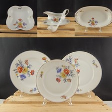 ANTICO SERVIZIO TAVOLA PIATTI PORCELLANA FREIBERG BAVARIA BOUQUET FIORI ESTIVI
