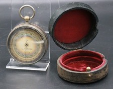 Antico Barometro Altimetro Compensato G. SUSCIPJ ROMA Perfetto In Custodia 