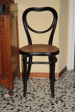 6 sedie, thonet francesi originali nere, con paglia di Vienna anni  30 "vintage"
