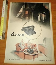 Pubblicità, Macchina da scrivere Everest S. A. Serio (Milano), 1940